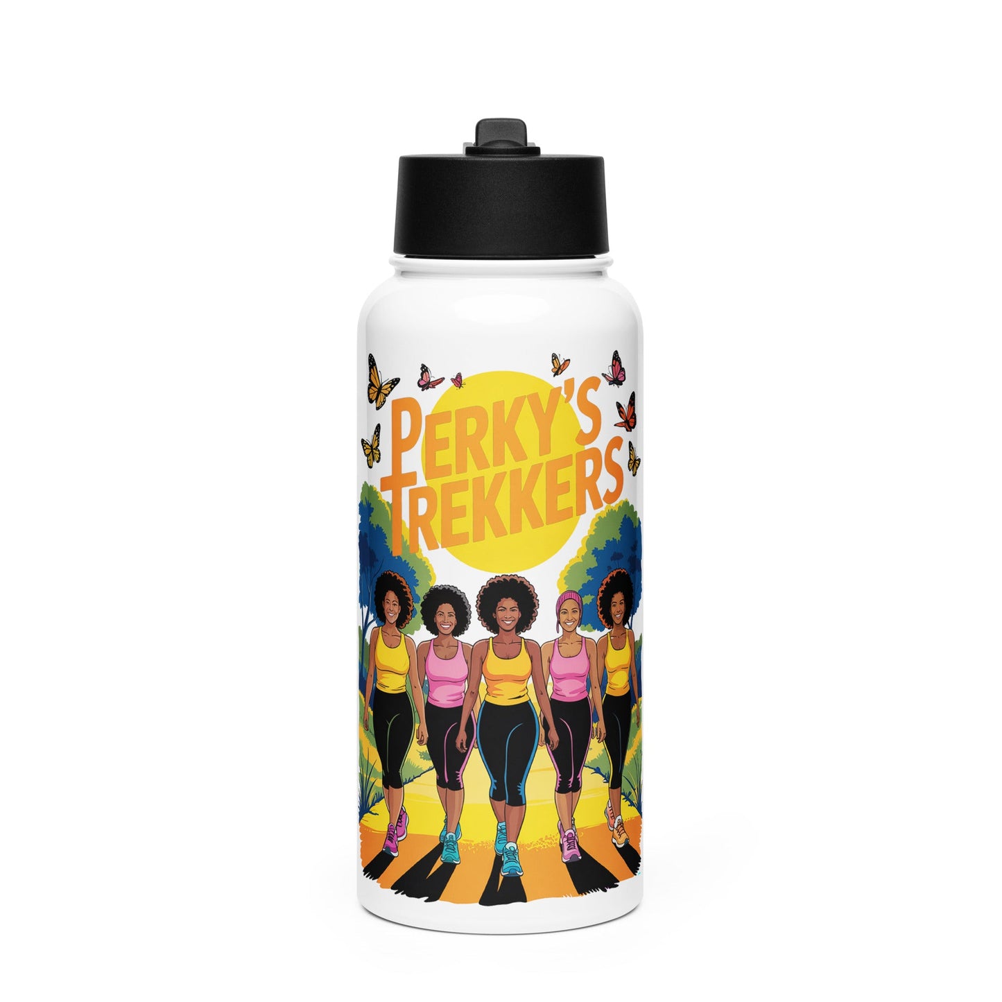 Perky's Trekkers Trail Stainless Steel Water Bottle - Bold Black Apparel