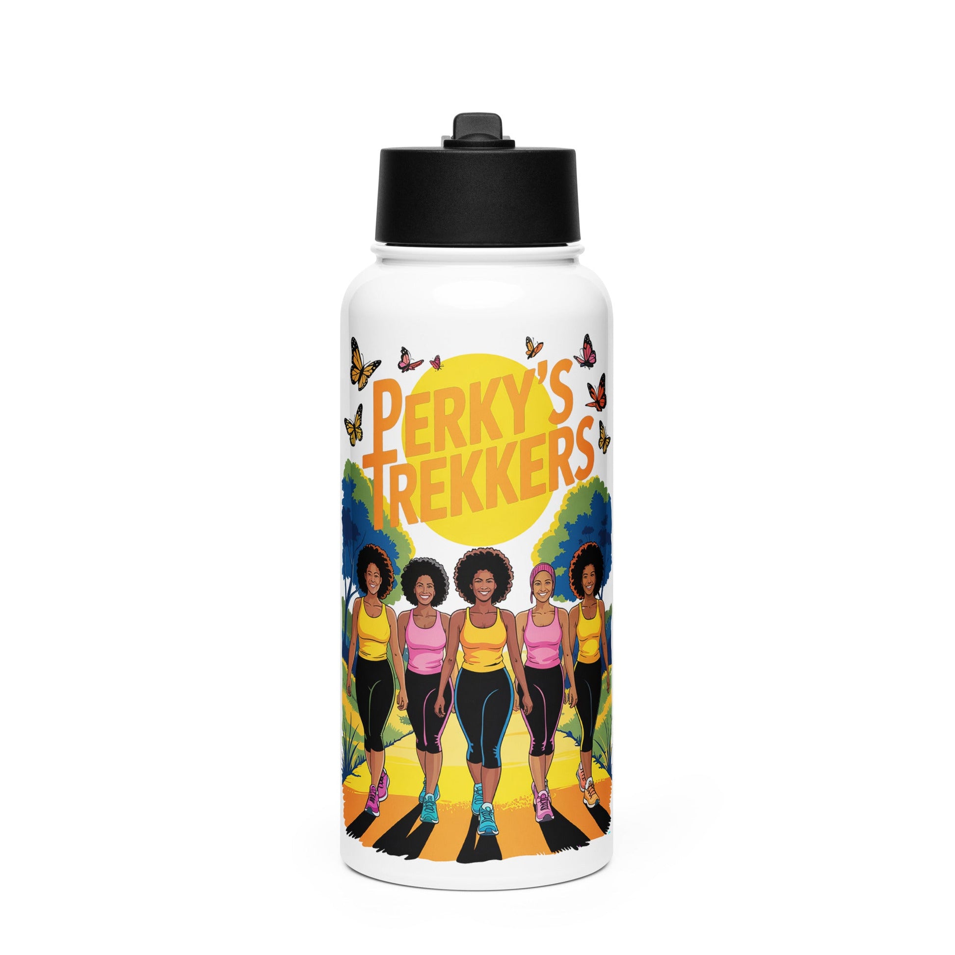 Perky's Trekkers Trail Stainless Steel Water Bottle - Bold Black Apparel