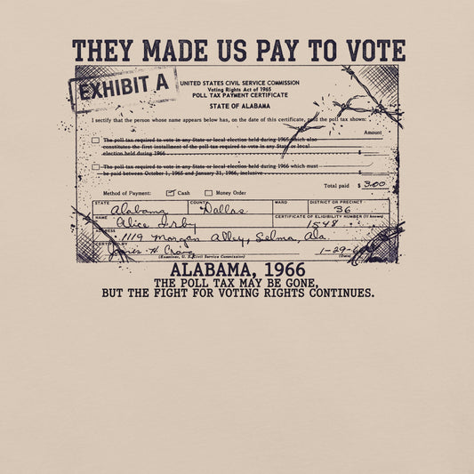 Poll Tax Voting Rights T-Shirt - Bold Black Apparel