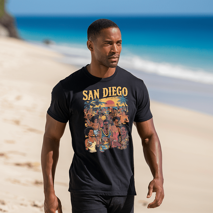 San Diego Beach Party T-Shirt - Bold Black Apparel
