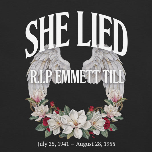 She Lied R.I.P. Emmett Till Memorial Heavyweight T-Shirt - Bold Black Apparel