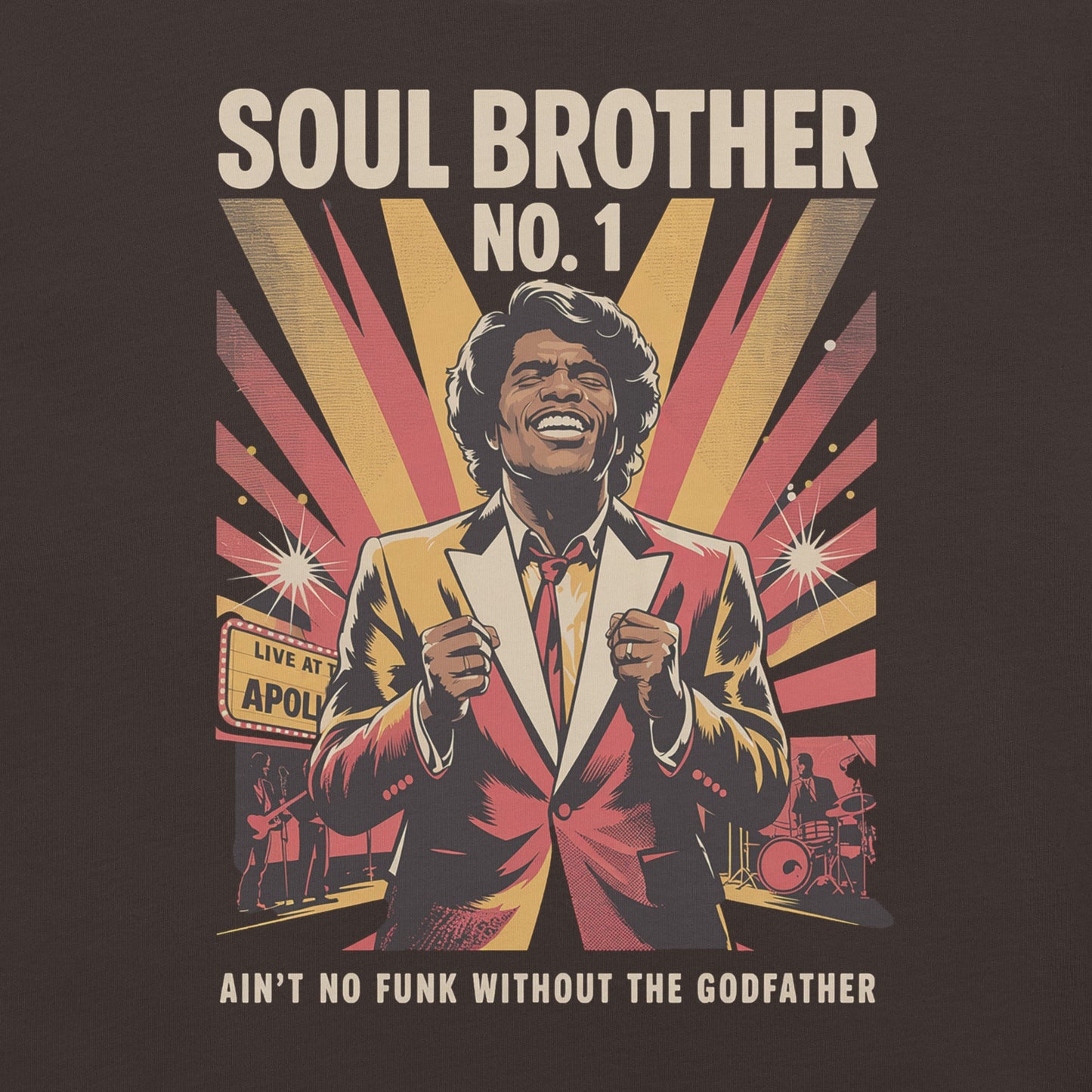 Soul Brother James Brown T-Shirt - Bold Black Apparel