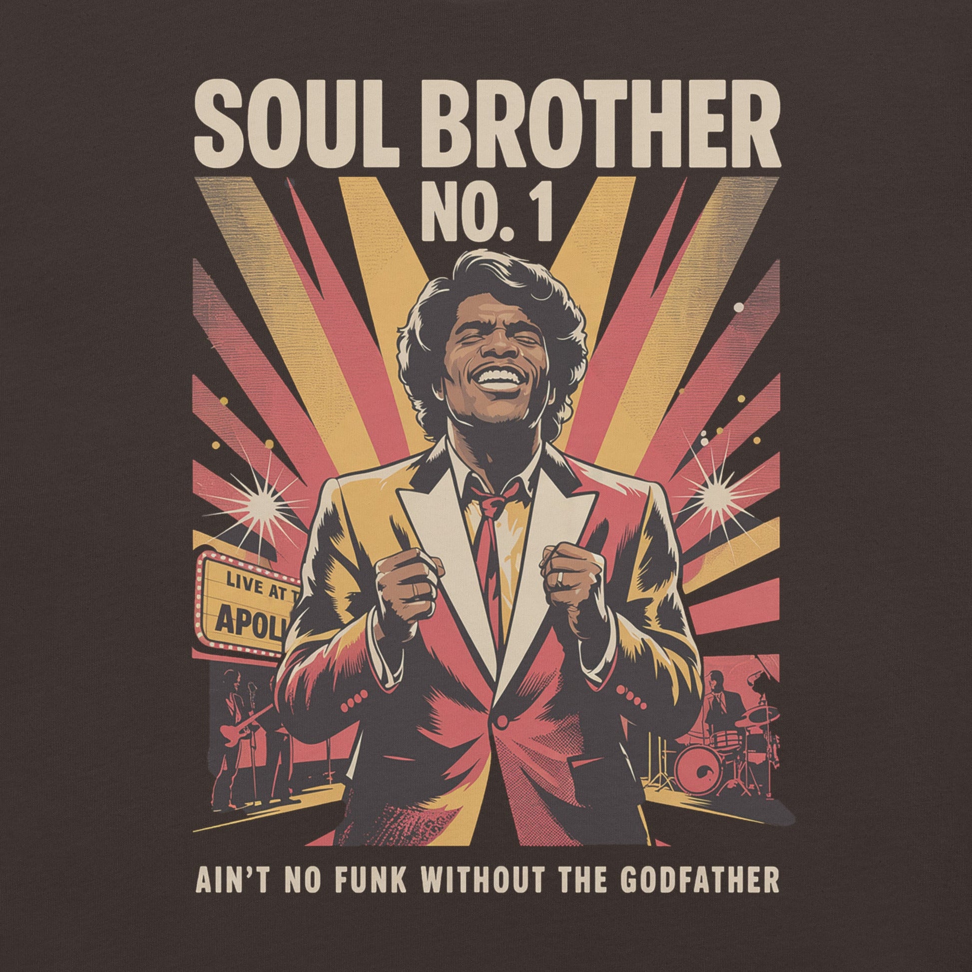 Soul Brother James Brown T-Shirt - Bold Black Apparel