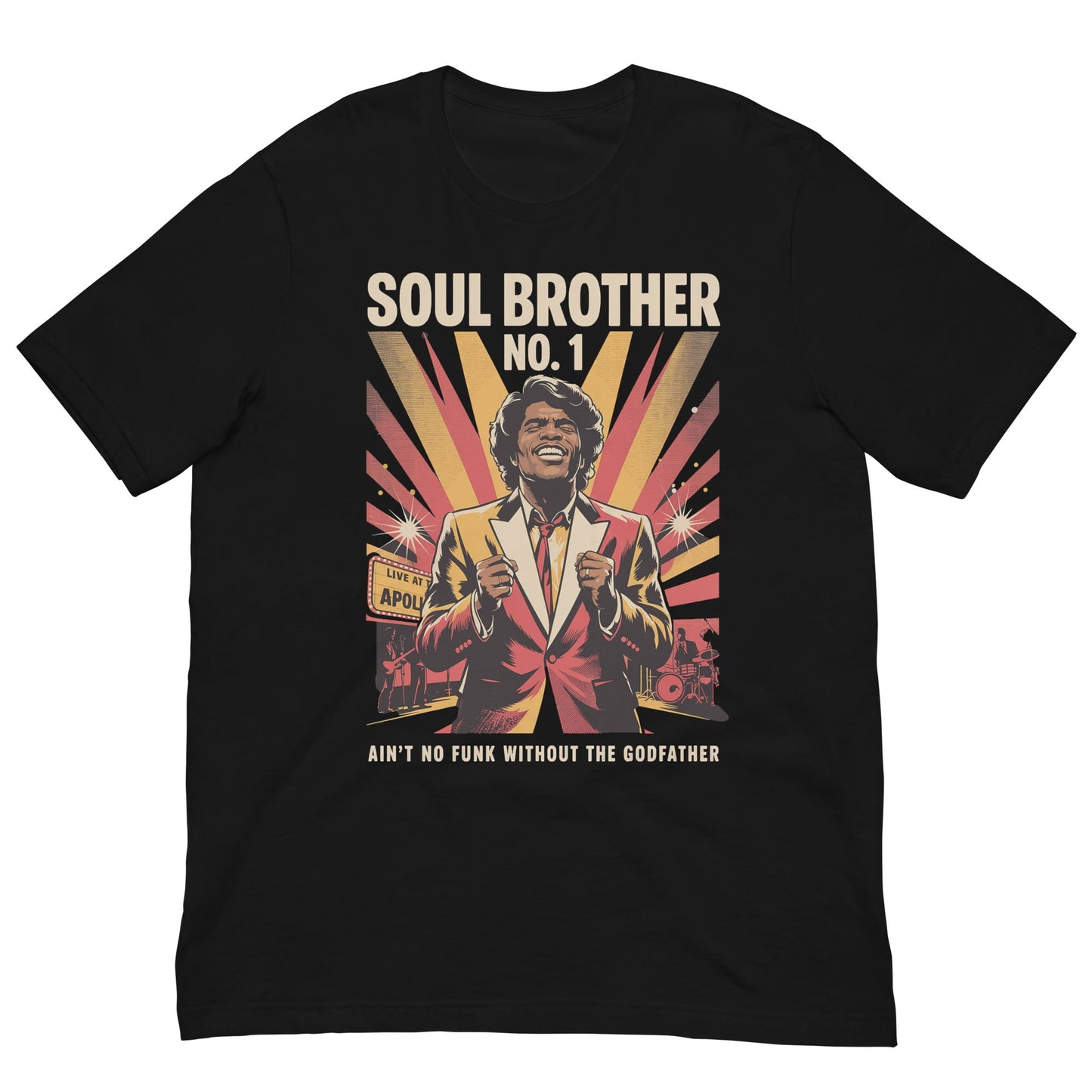 Soul Brother James Brown T-Shirt - Bold Black Apparel