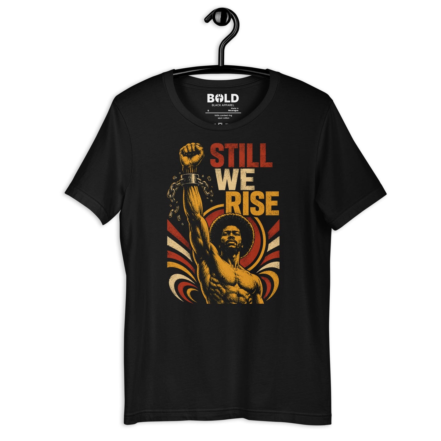 Still We Rise Fist & Chains T-Shirt - Bold Black Apparel