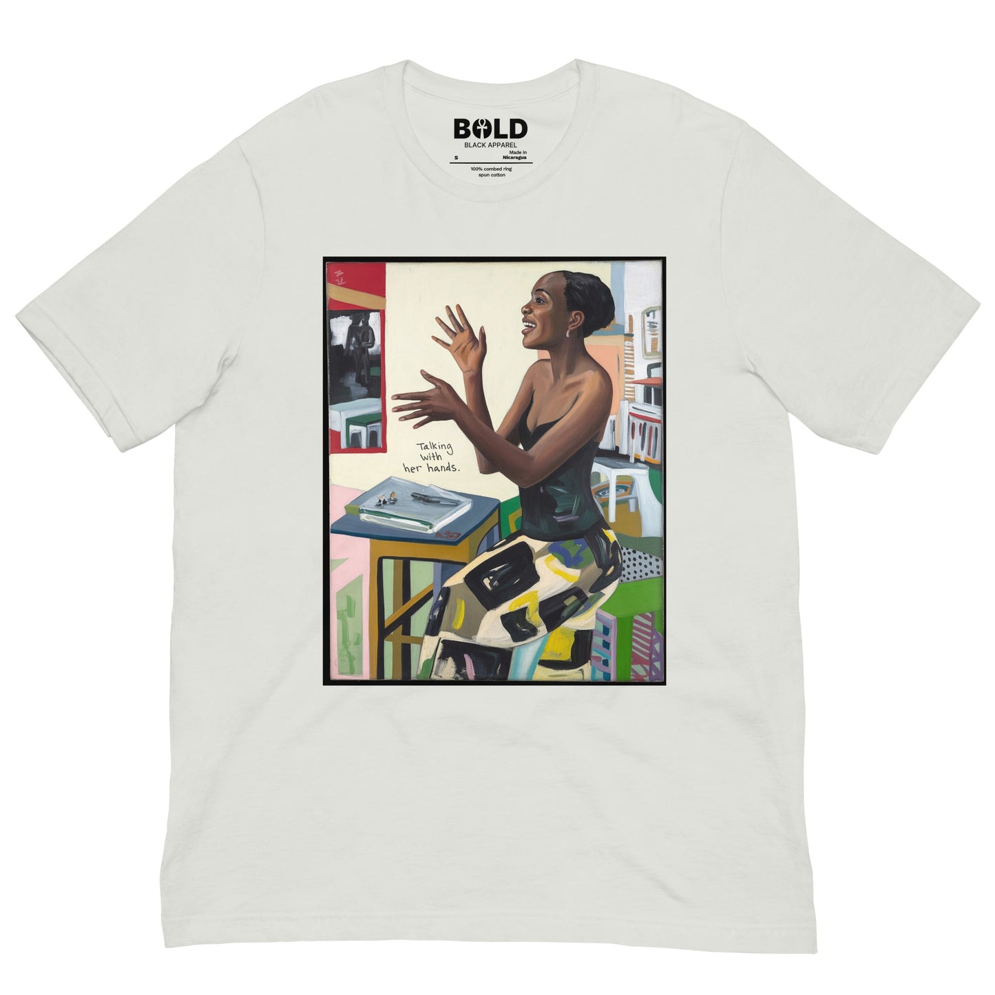 Talking with Her Hands T-Shirt - Bold Black Apparel