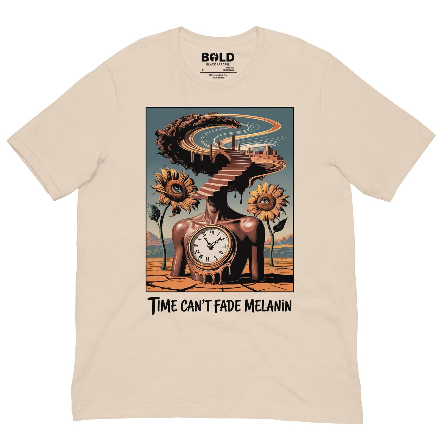 Time Can't Fade Melanin T-Shirt - Bold Black Apparel