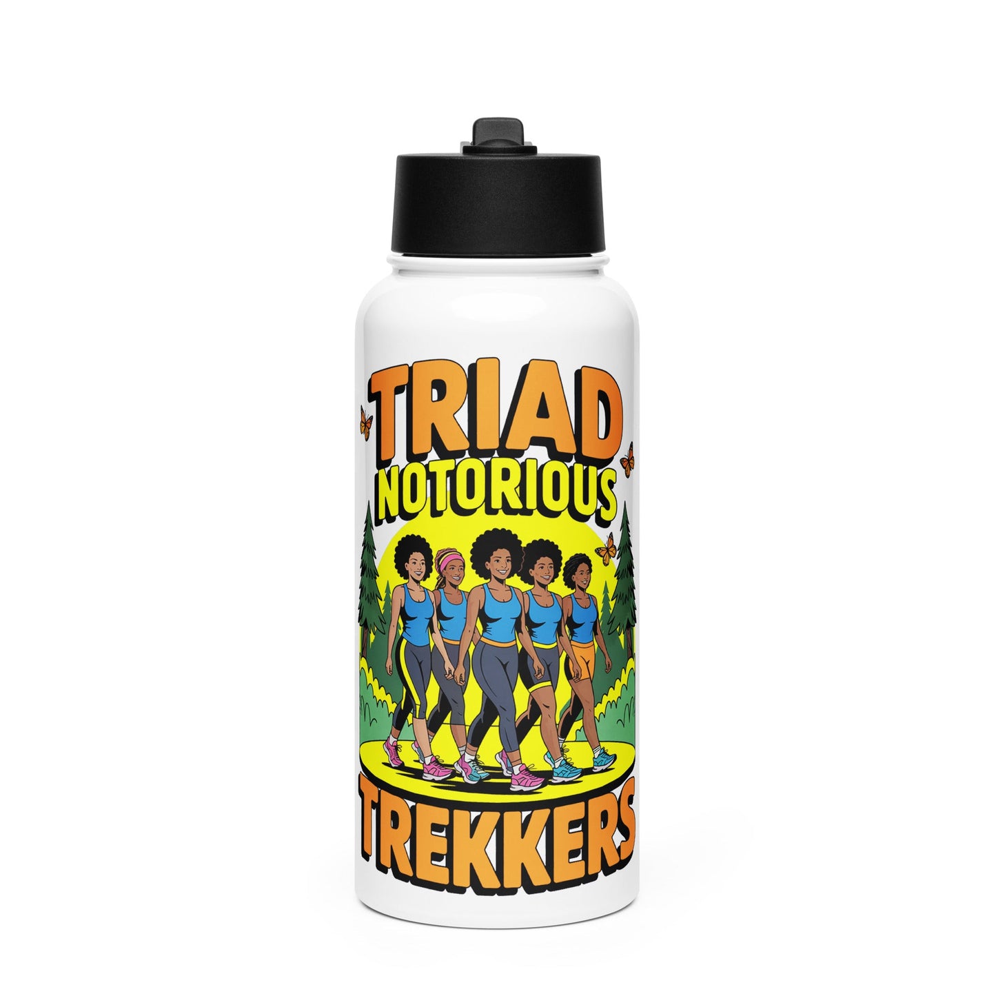 Triad Notorious Trekkers Hike Stainless Steel Water Bottle - Bold Black Apparel