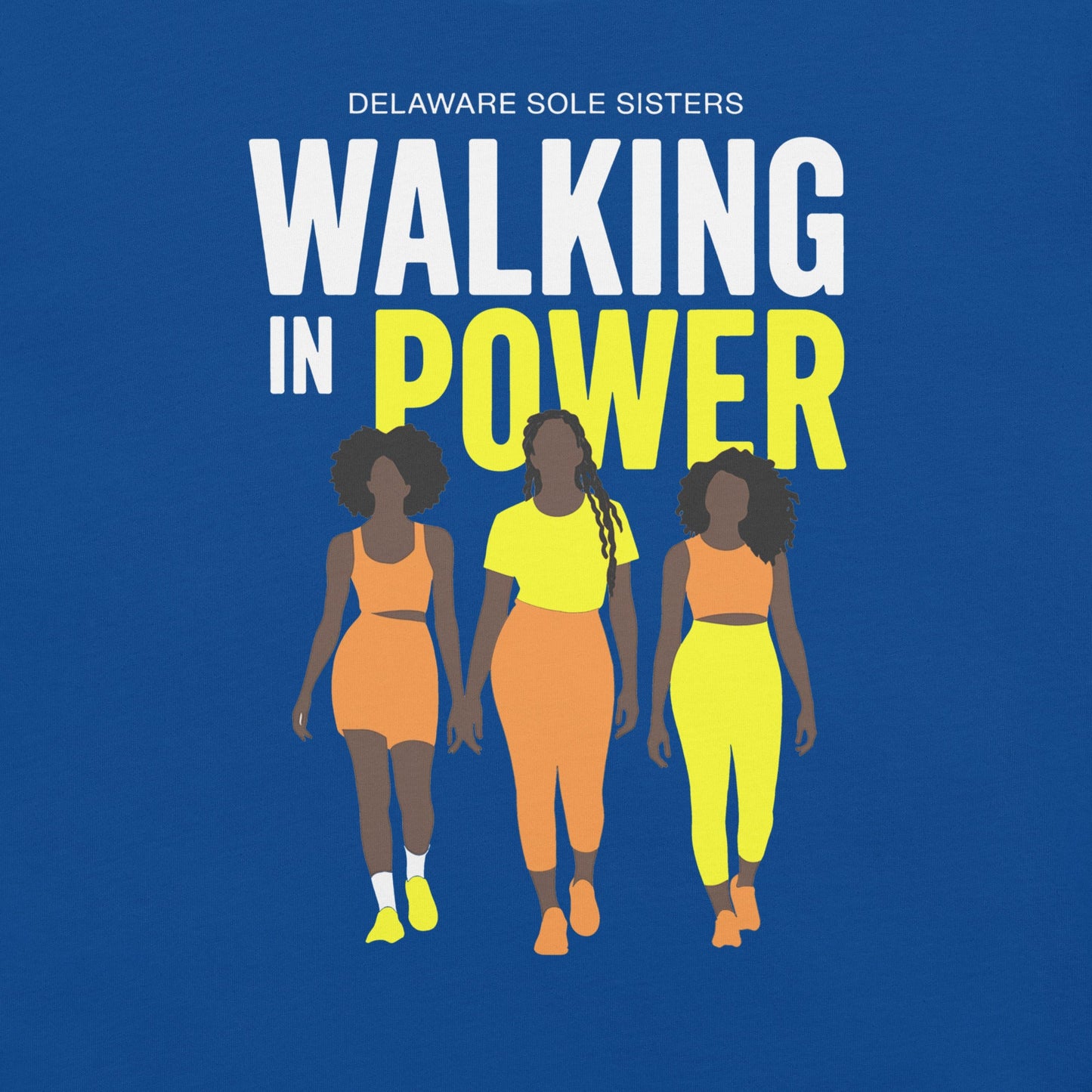 Unisex Delaware Sole Sister Walking in Power T-Shirt - Bold Black Apparel