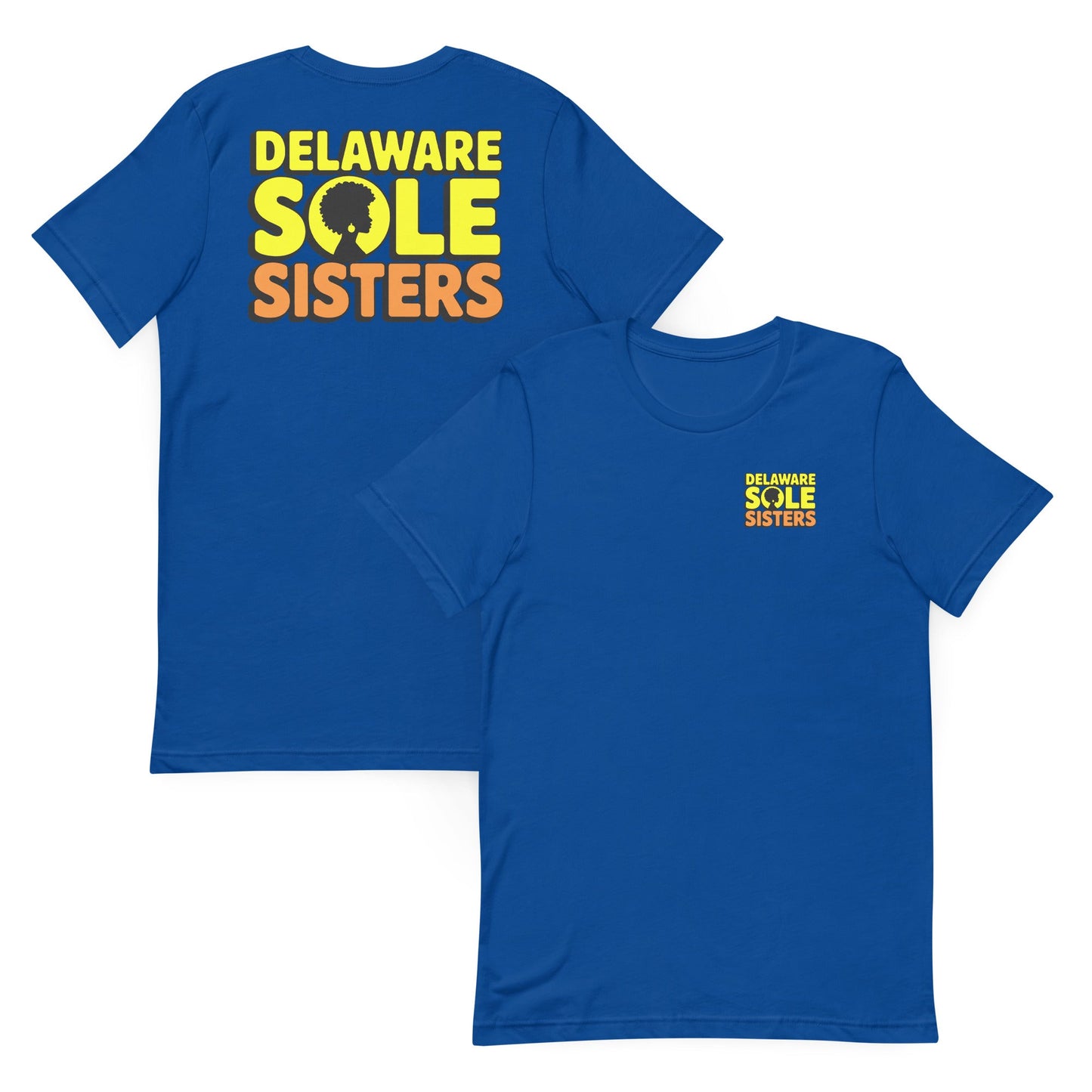 Unisex Delaware Sole Sisters Front & Back T-Shirt - Bold Black Apparel