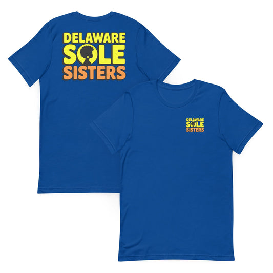 Unisex Delaware Sole Sisters Front & Back T-Shirt - Bold Black Apparel