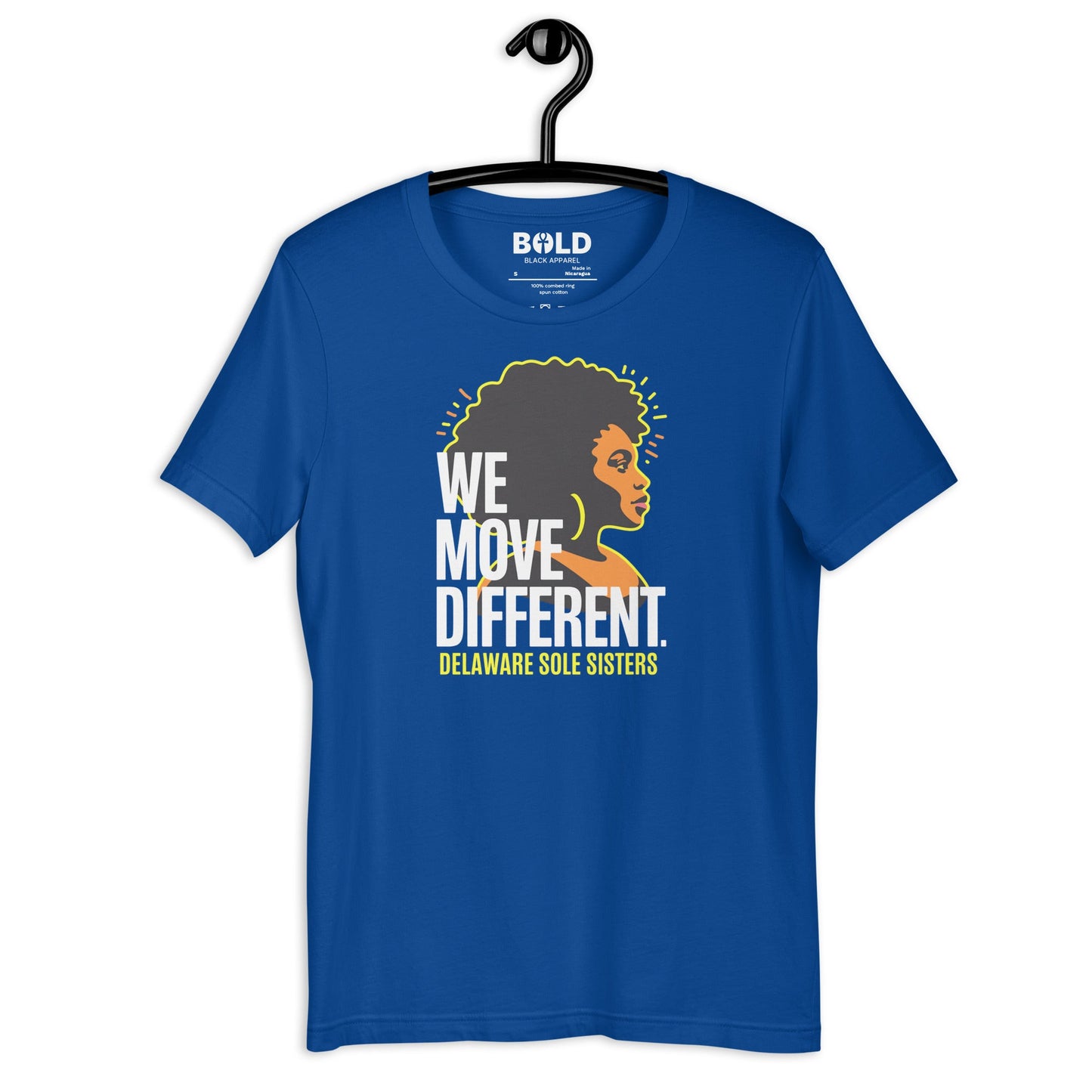 Unisex Delaware Sole Sisters Move Different T-Shirt - Bold Black Apparel