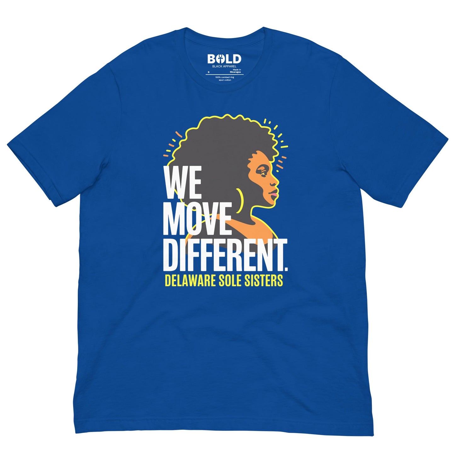 Unisex Delaware Sole Sisters Move Different T-Shirt - Bold Black Apparel