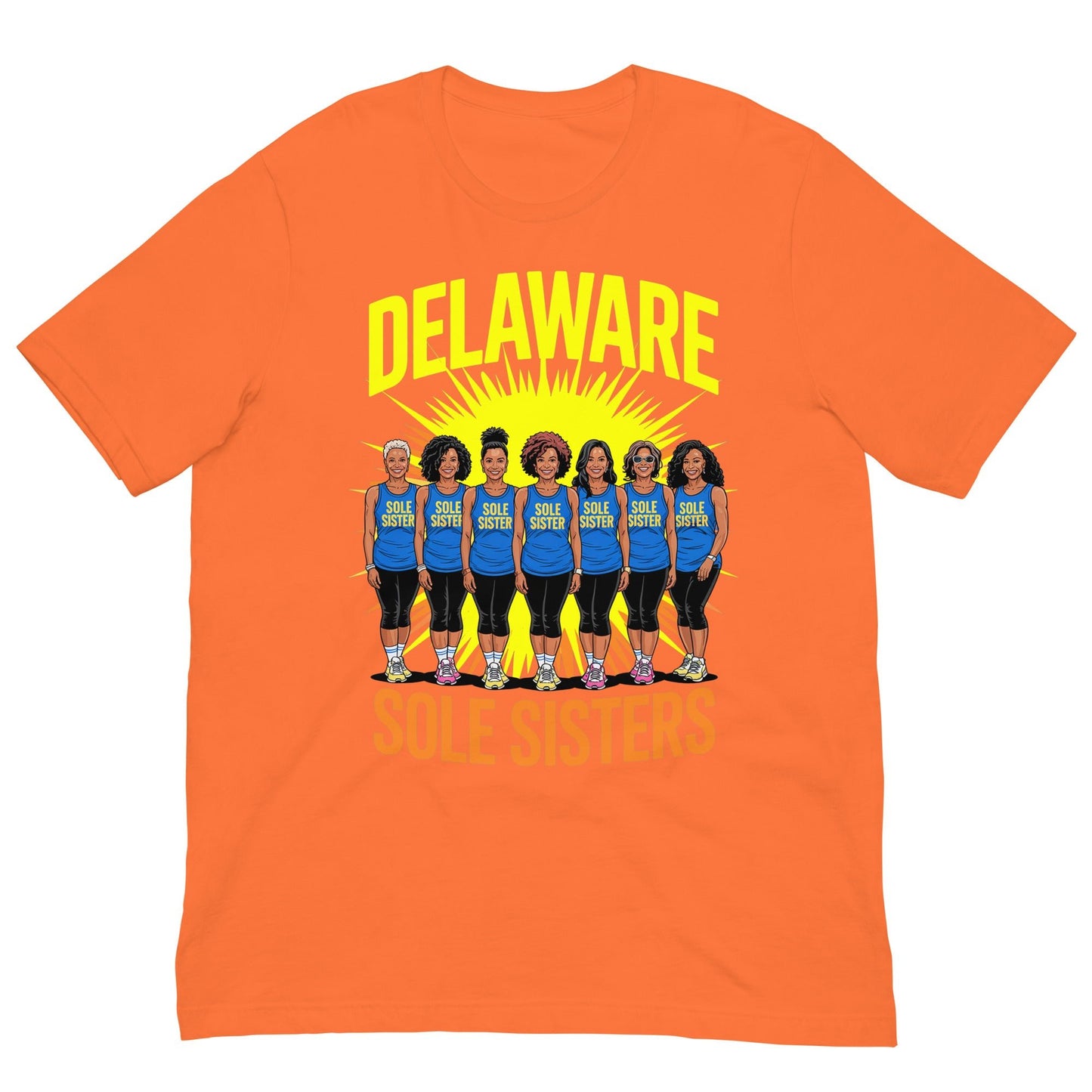 Unisex Delaware Sole Sisters Splash T-Shirt - Bold Black Apparel