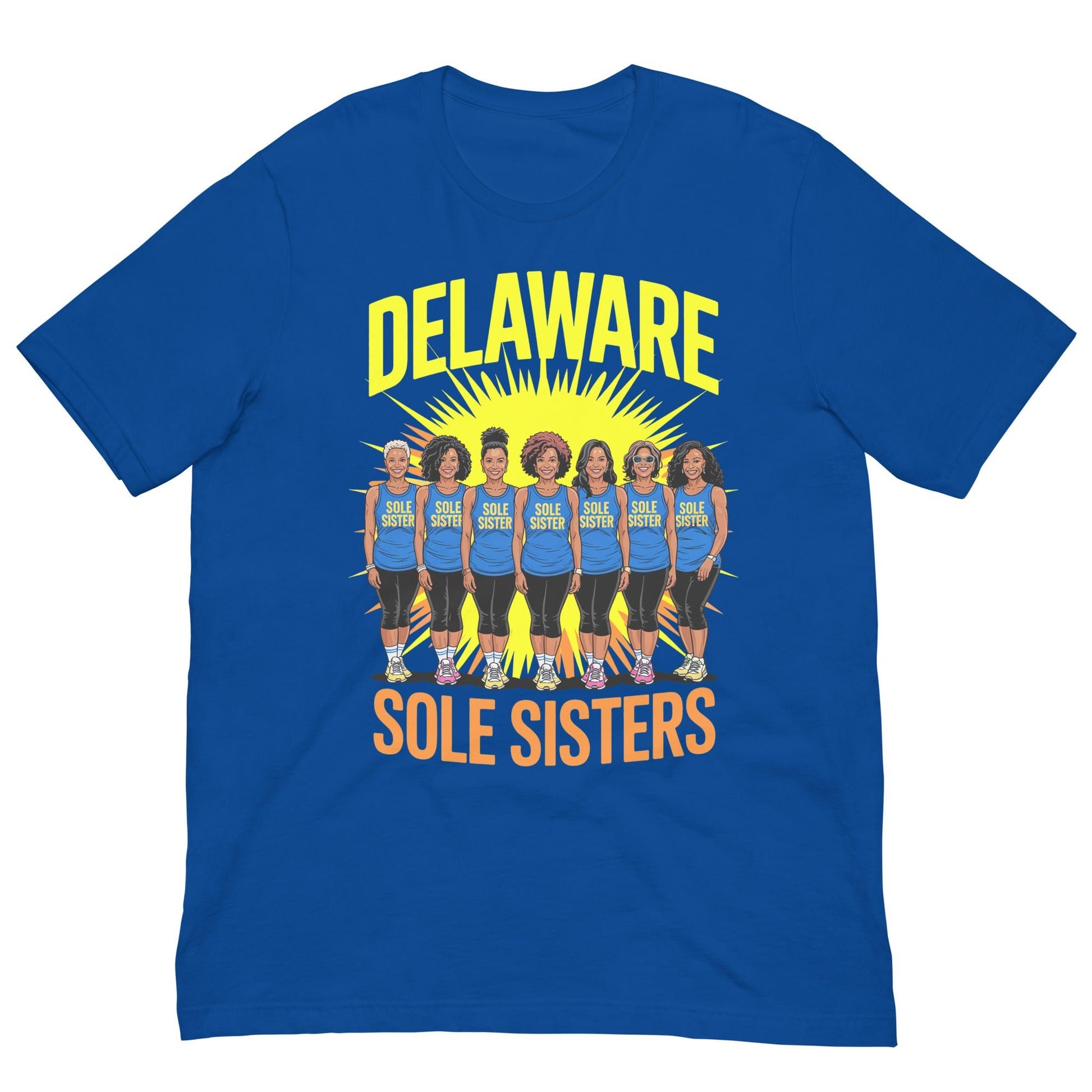 Unisex Delaware Sole Sisters Splash T-Shirt - Bold Black Apparel