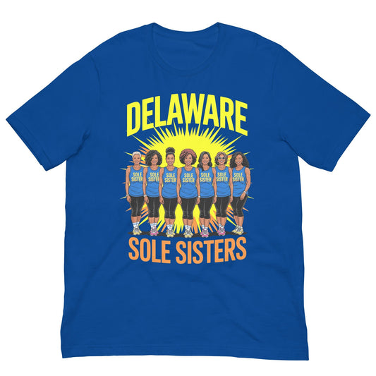 Unisex Delaware Sole Sisters Splash T-Shirt - Bold Black Apparel