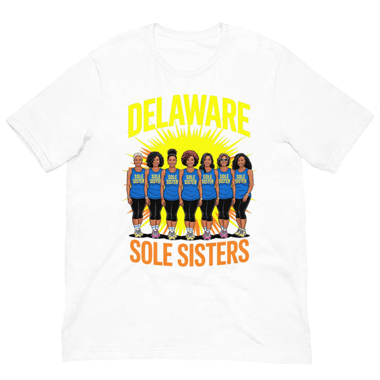 Unisex Delaware Sole Sisters Splash T-Shirt - Bold Black Apparel