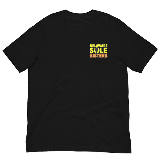 Unisex Delaware Sole Sisters Text T-Shirt - Bold Black Apparel