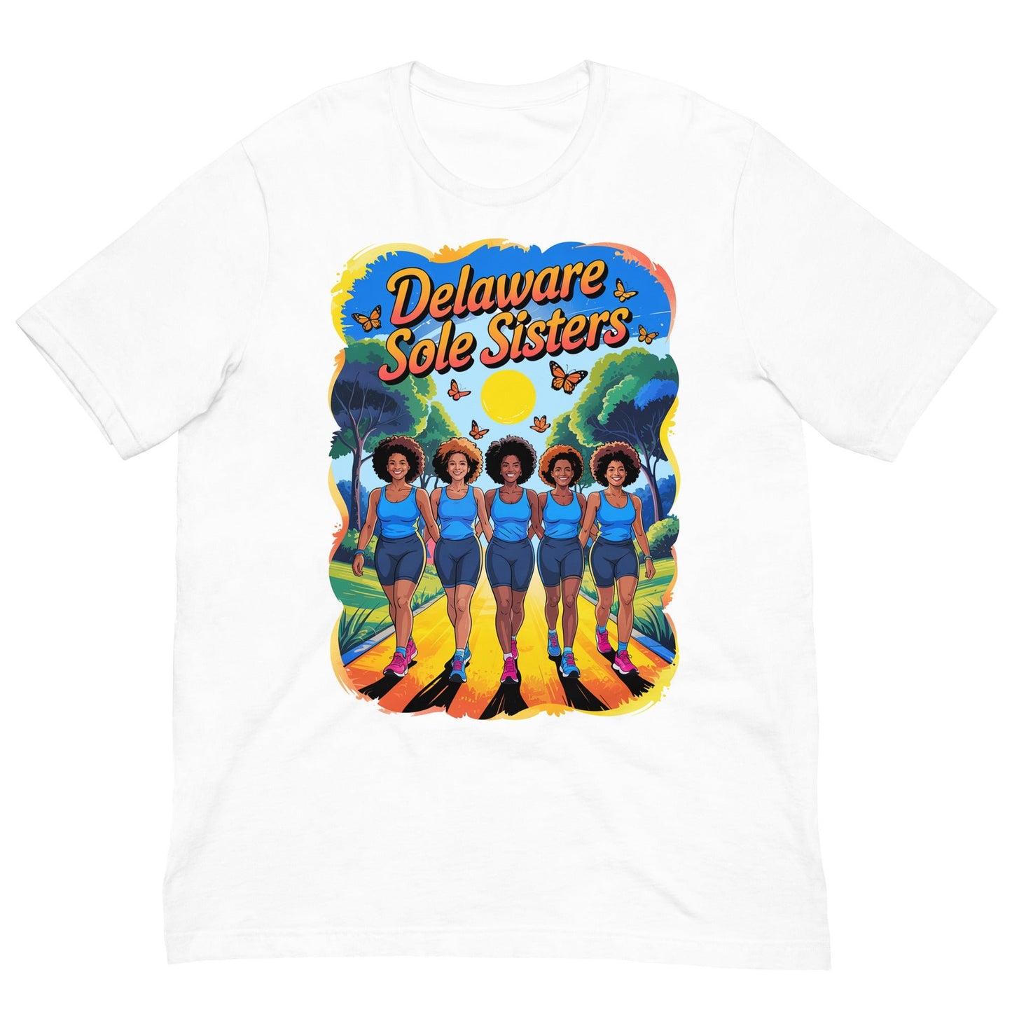 Unisex Delaware Sole Sisters Trail T-Shirt - Bold Black Apparel