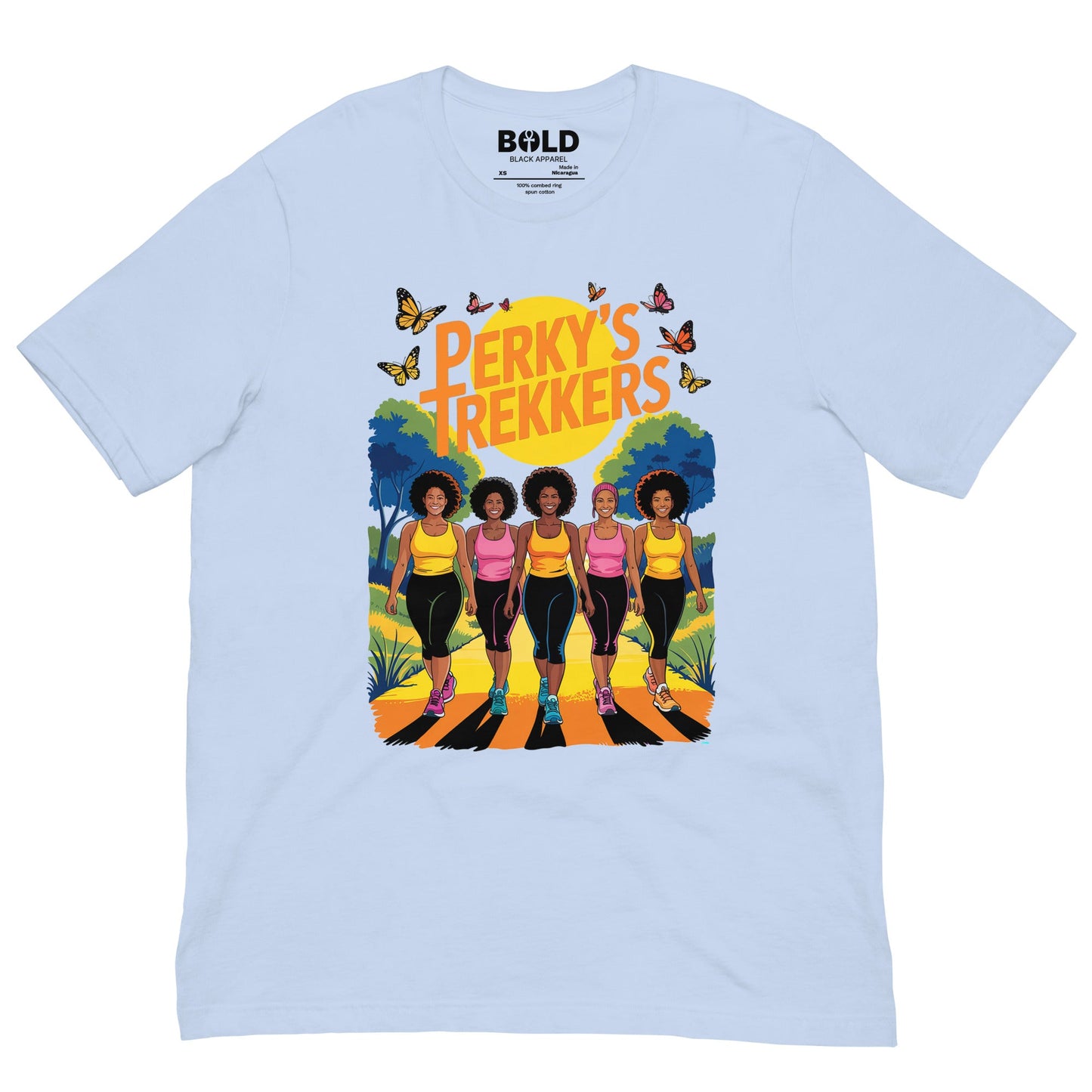Unisex Perky's Trekkers Trail T-Shirt - Bold Black Apparel