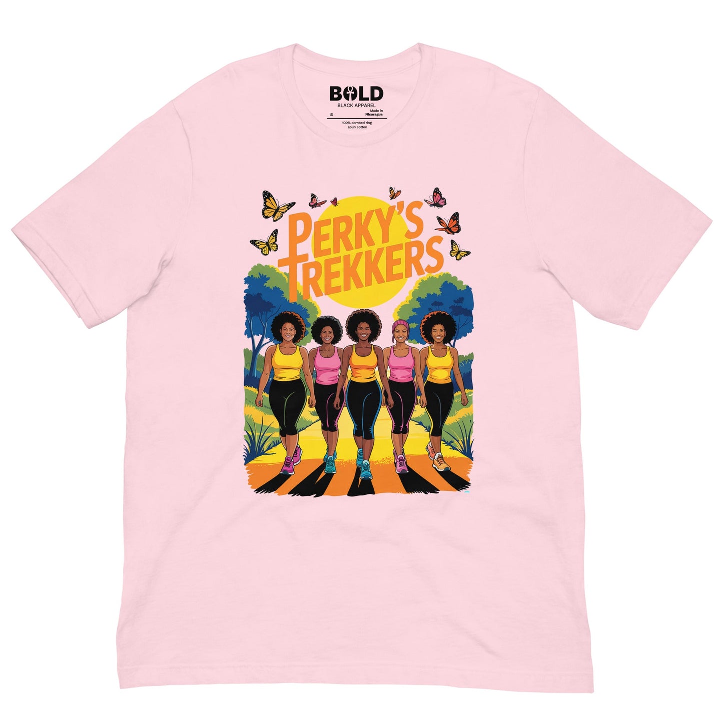 Unisex Perky's Trekkers Trail T-Shirt - Bold Black Apparel