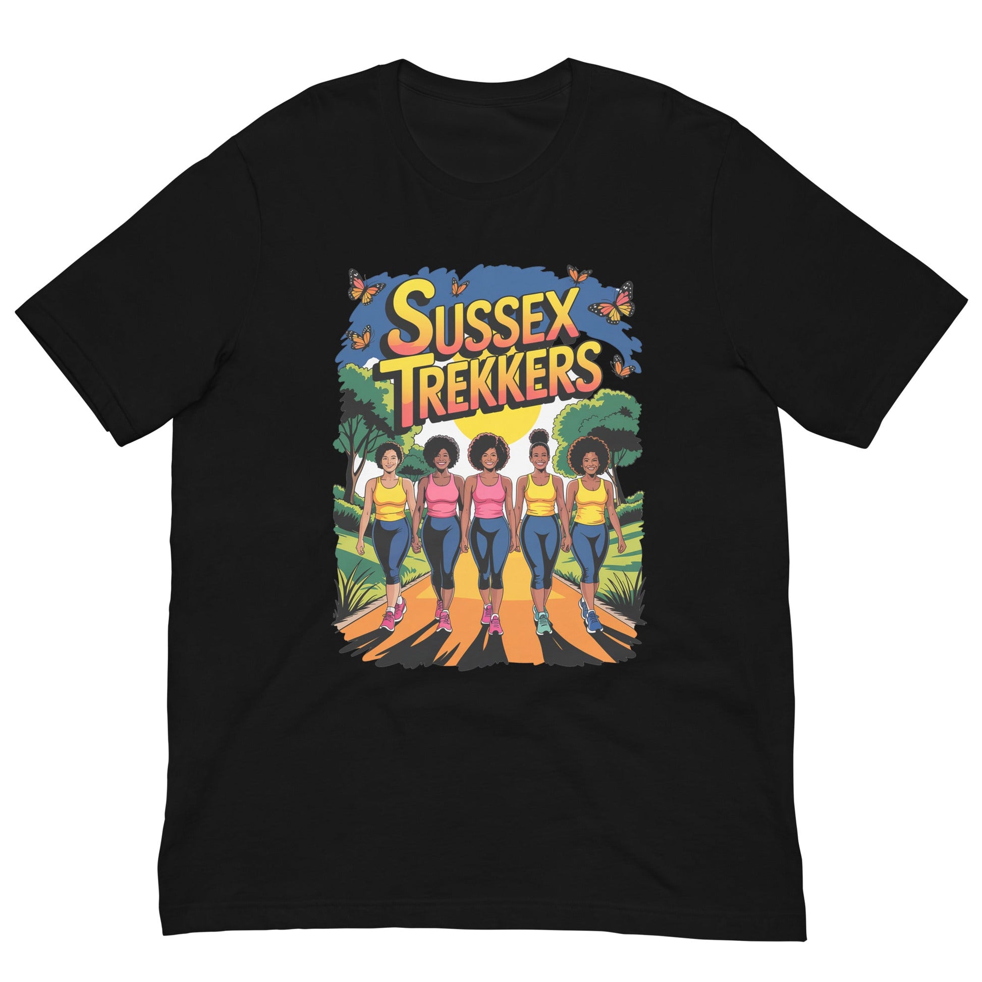 Unisex Sussex Trekkers T-Shirt - Bold Black Apparel