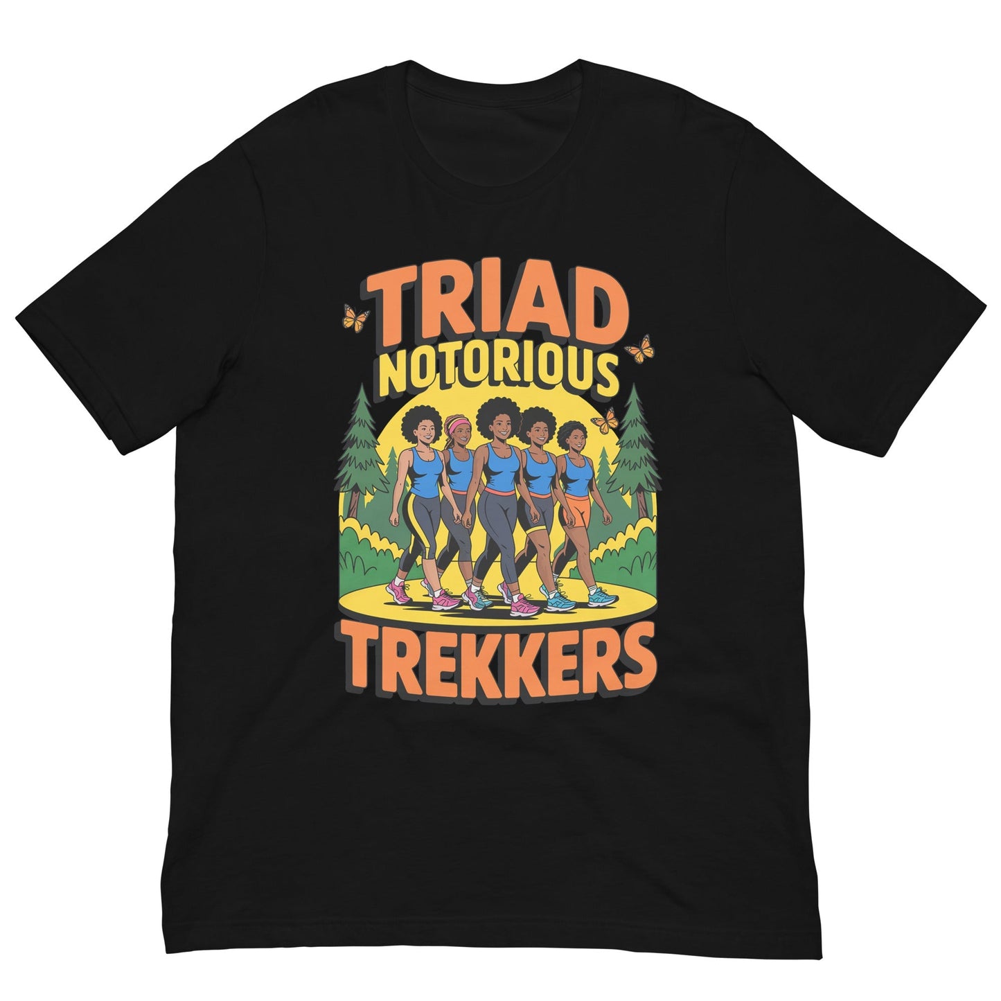 Unisex Triad Notorious Trekkers Hike T-Shirt - Bold Black Apparel