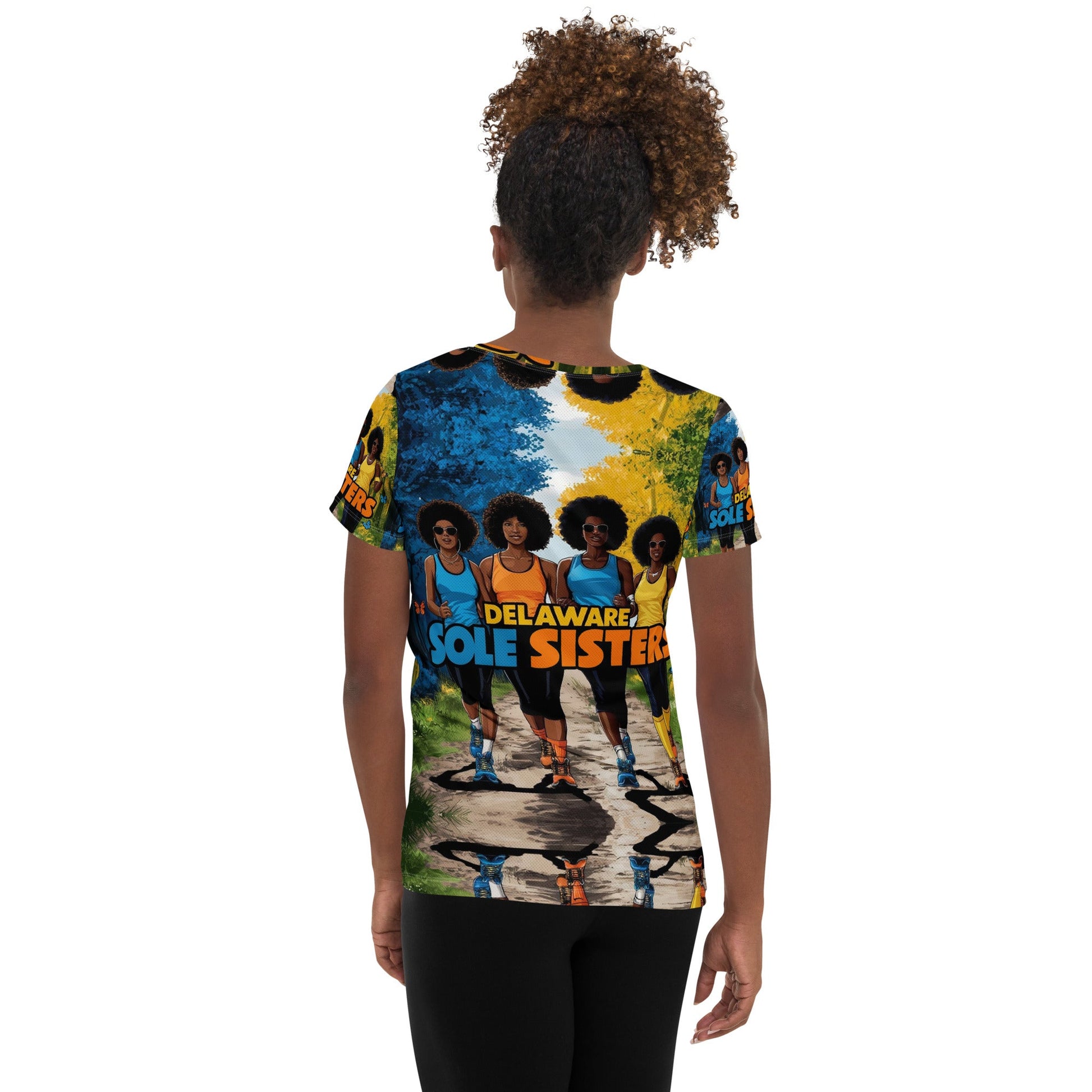 Women' Delaware Sole Sisters Chill Athletic T-Shirt - Bold Black Apparel