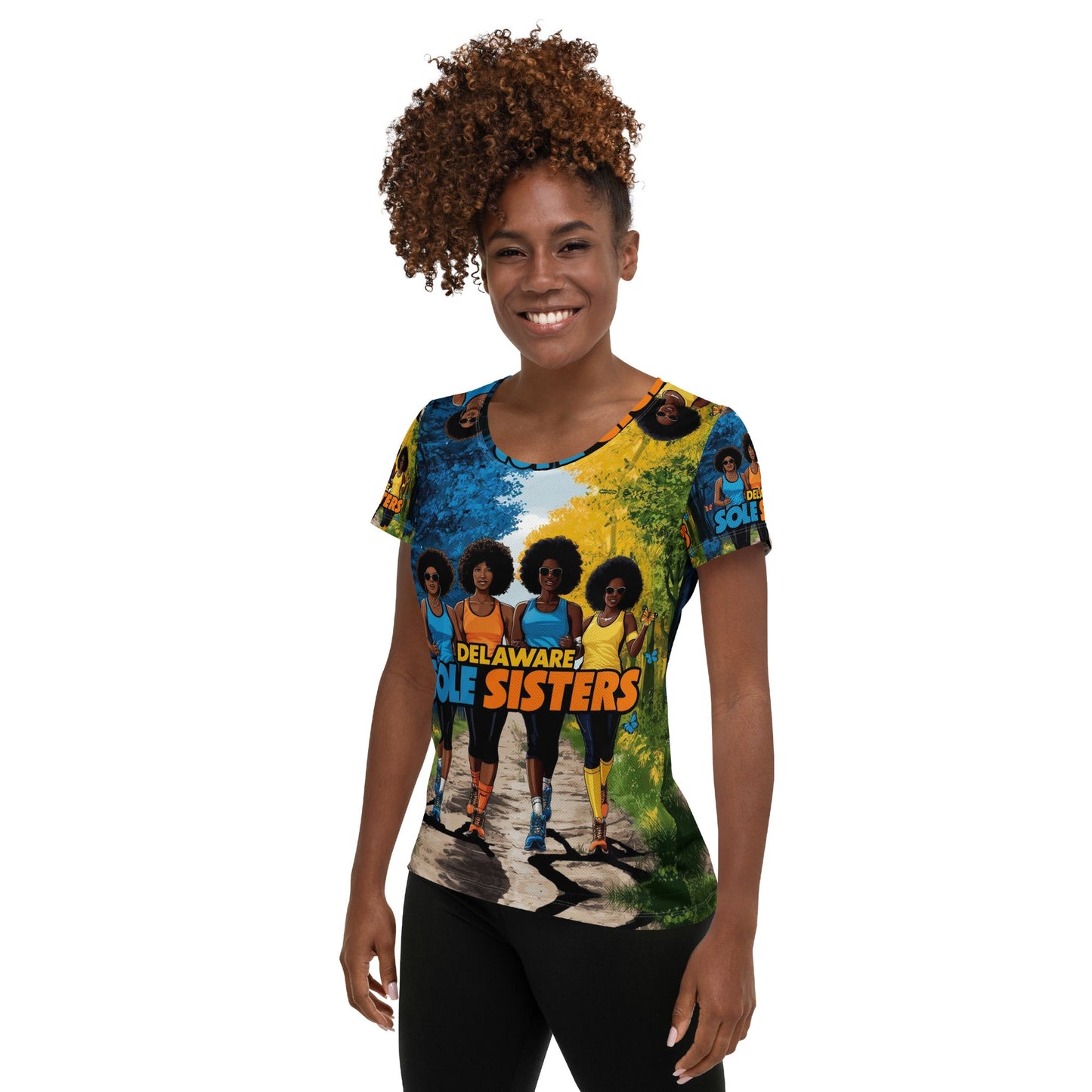 Women' Delaware Sole Sisters Chill Athletic T-Shirt - Bold Black Apparel