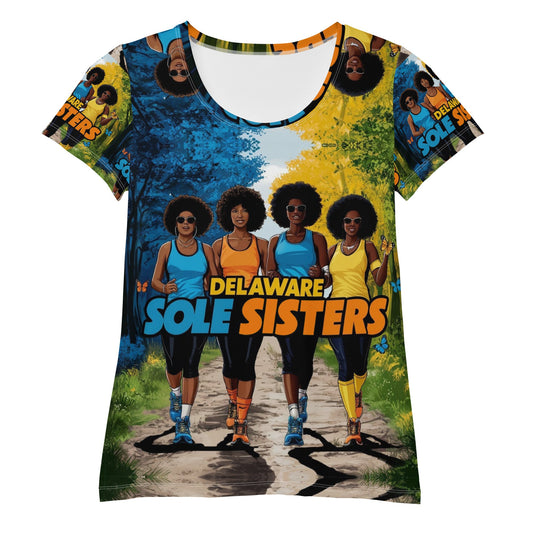 Women' Delaware Sole Sisters Chill Athletic T-Shirt - Bold Black Apparel