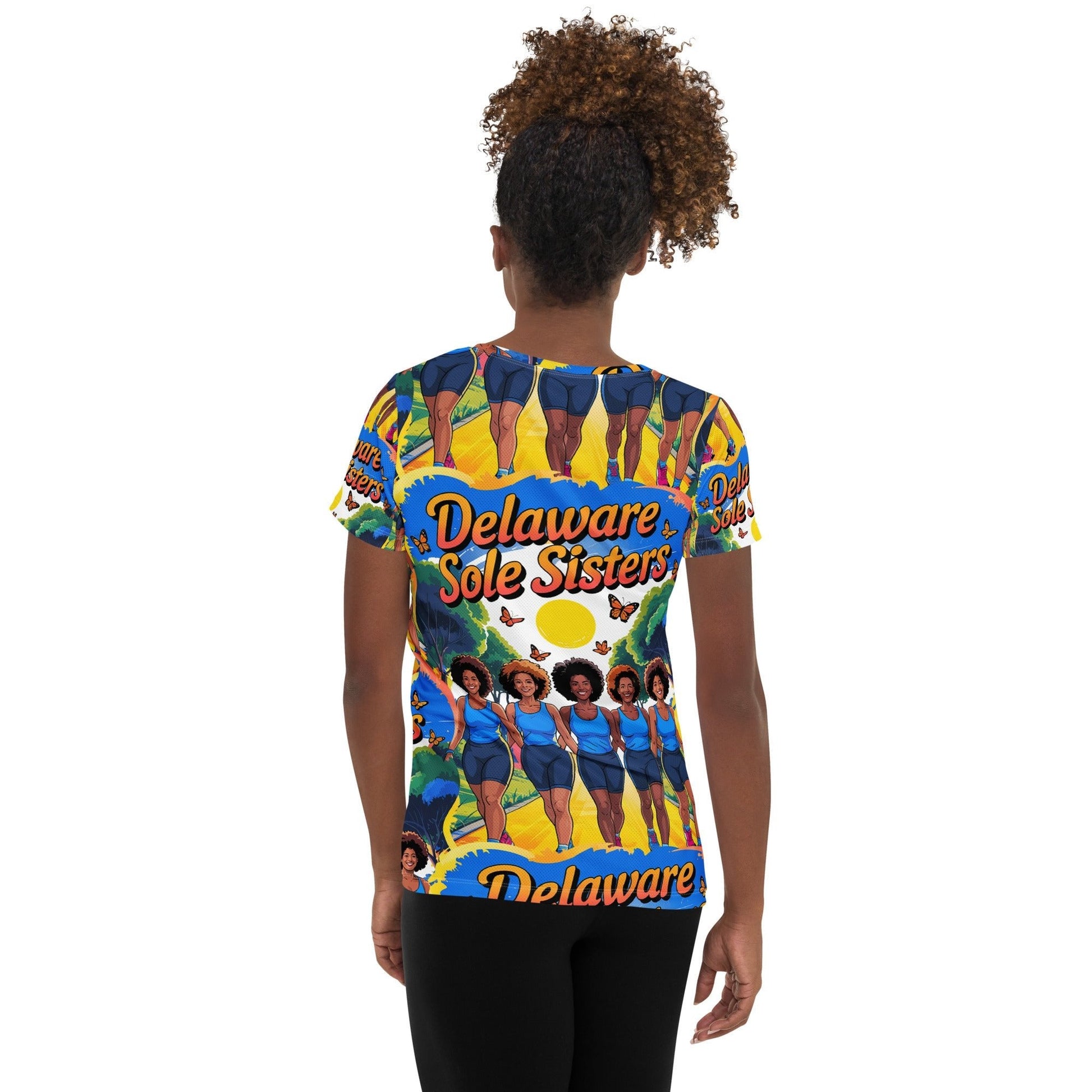 Women's Delaware Sole Sisters Trail Athletic T-shirt - Bold Black Apparel