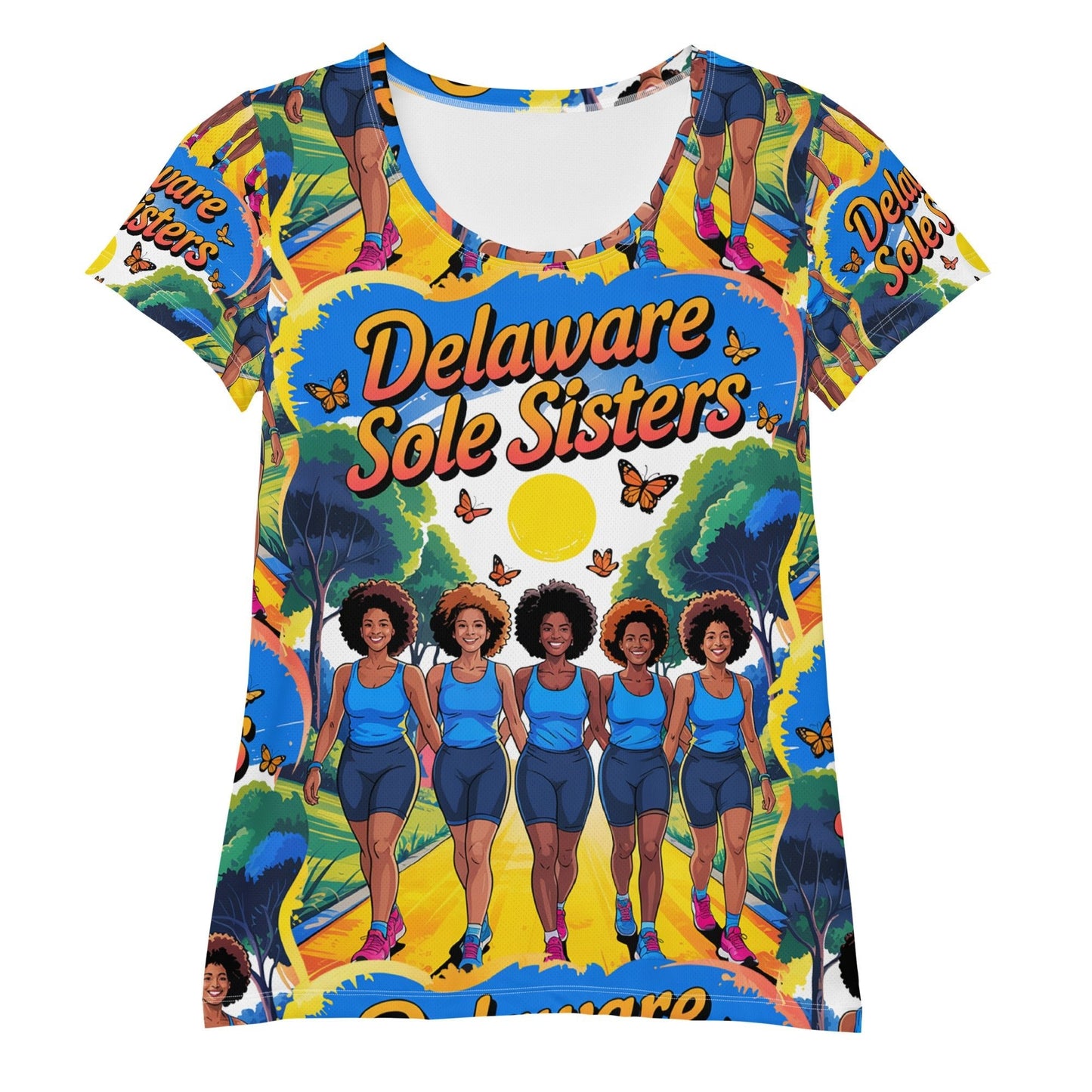 Women's Delaware Sole Sisters Trail Athletic T-shirt - Bold Black Apparel