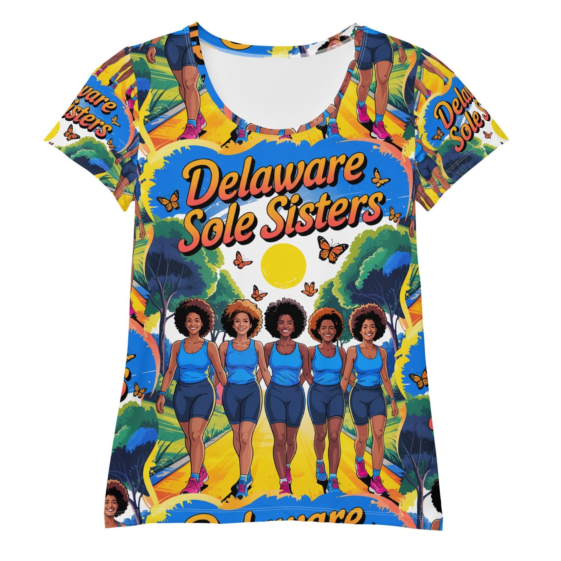 Women's Delaware Sole Sisters Trail Athletic T-shirt - Bold Black Apparel