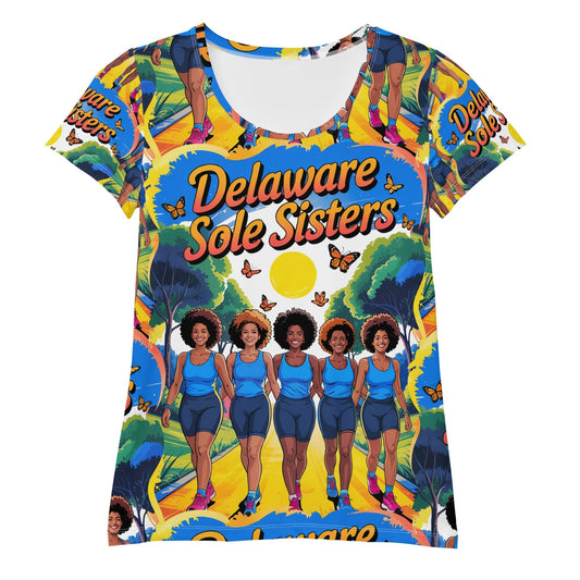 Women's Delaware Sole Sisters Trail Athletic T-shirt - Bold Black Apparel