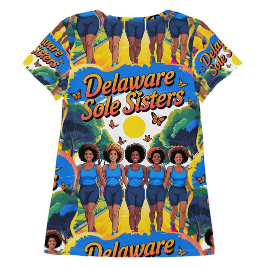Women's Delaware Sole Sisters Trail Athletic T-shirt - Bold Black Apparel