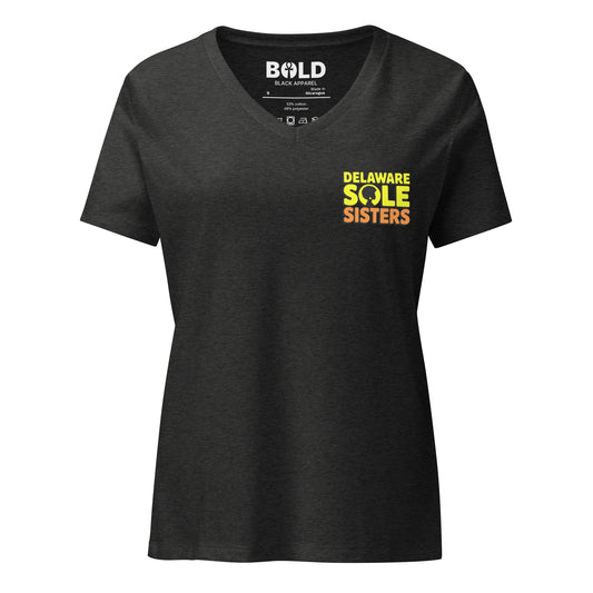 Women's Delaware Sole Sisters V - Neck - Bold Black Apparel