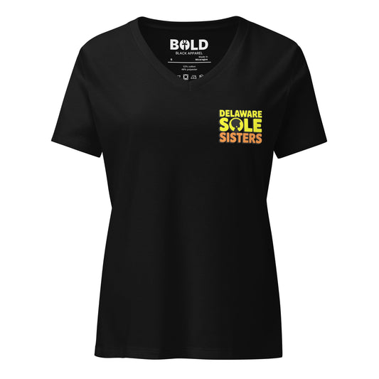 Women's Delaware Sole Sisters V - Neck - Bold Black Apparel
