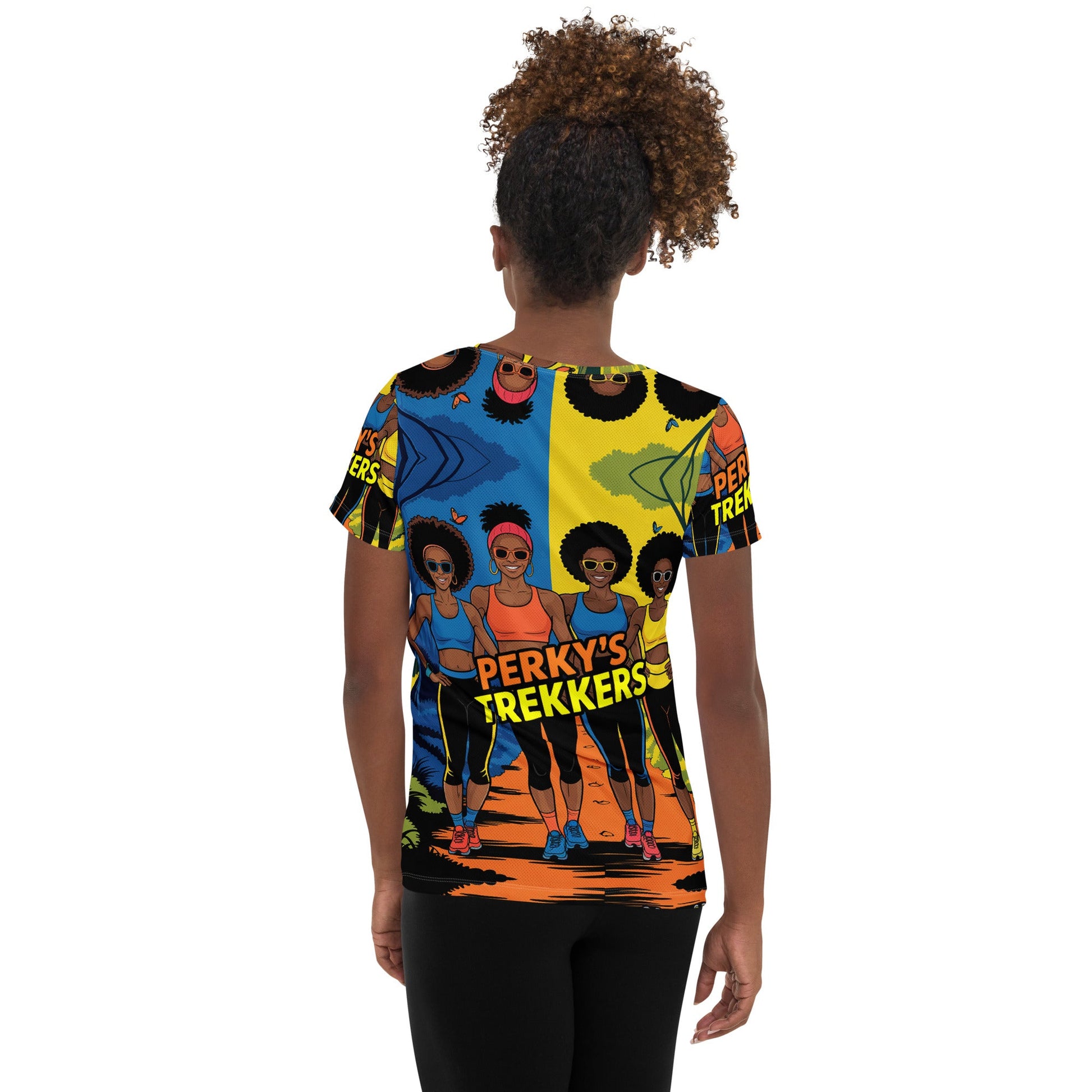 Women's Perky's Trekkers Athletic T-Shirt - Bold Black Apparel