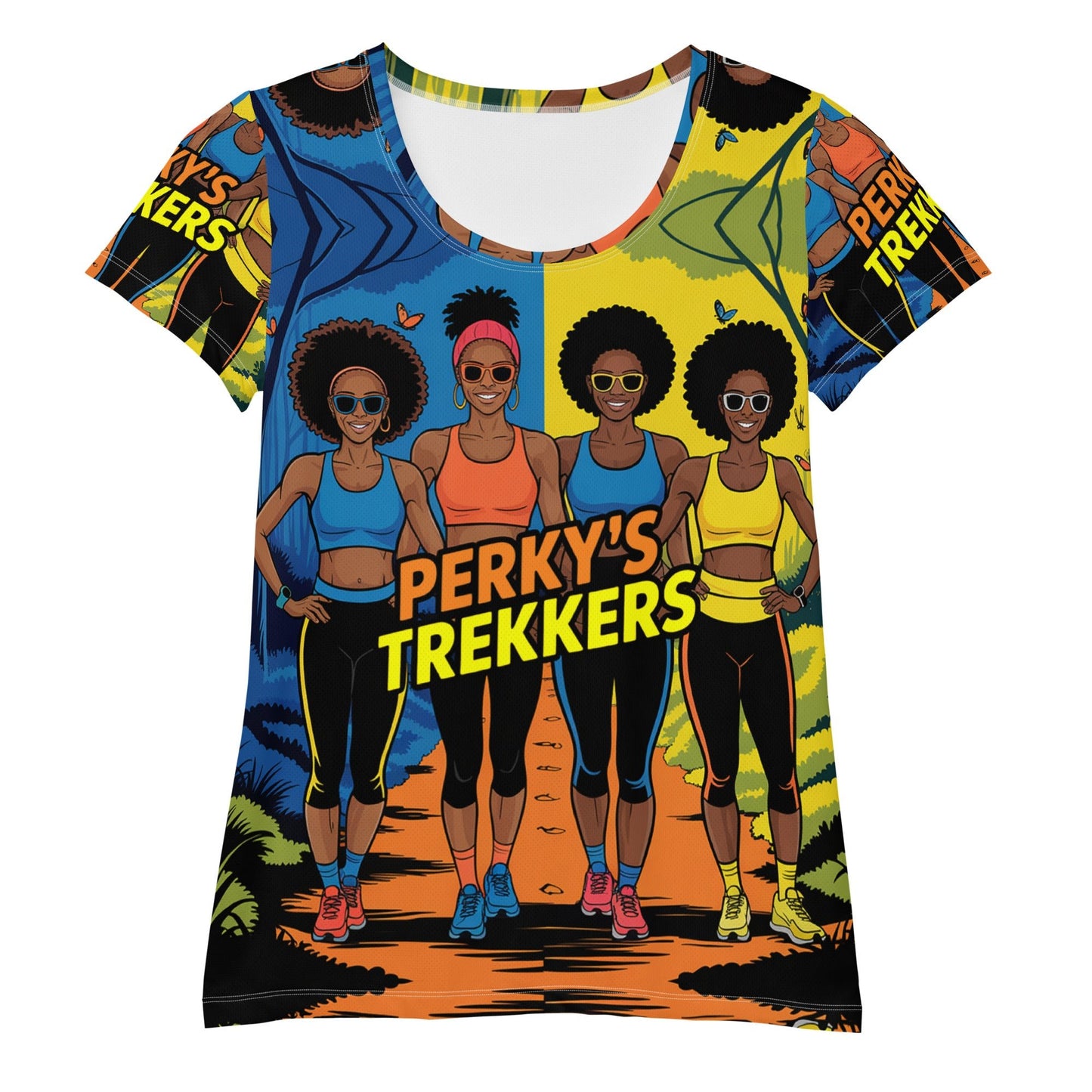 Women's Perky's Trekkers Athletic T-Shirt - Bold Black Apparel