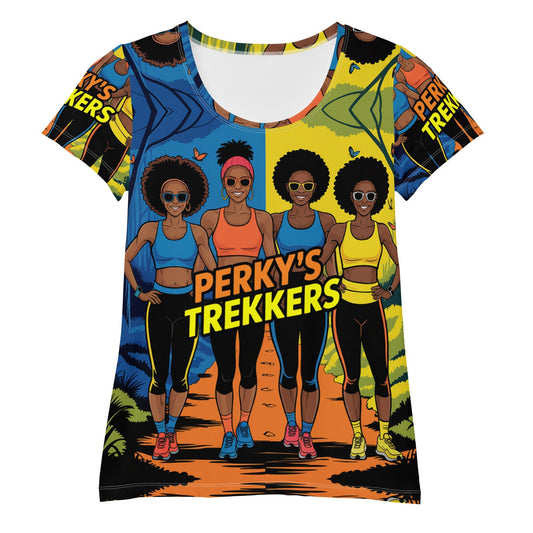 Women's Perky's Trekkers Athletic T-Shirt - Bold Black Apparel