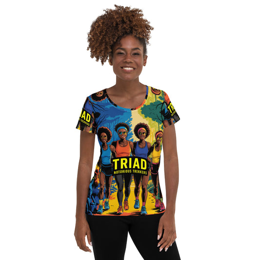 Women's Triad Notorious Trekkers Athletic T-Shirt - Bold Black Apparel