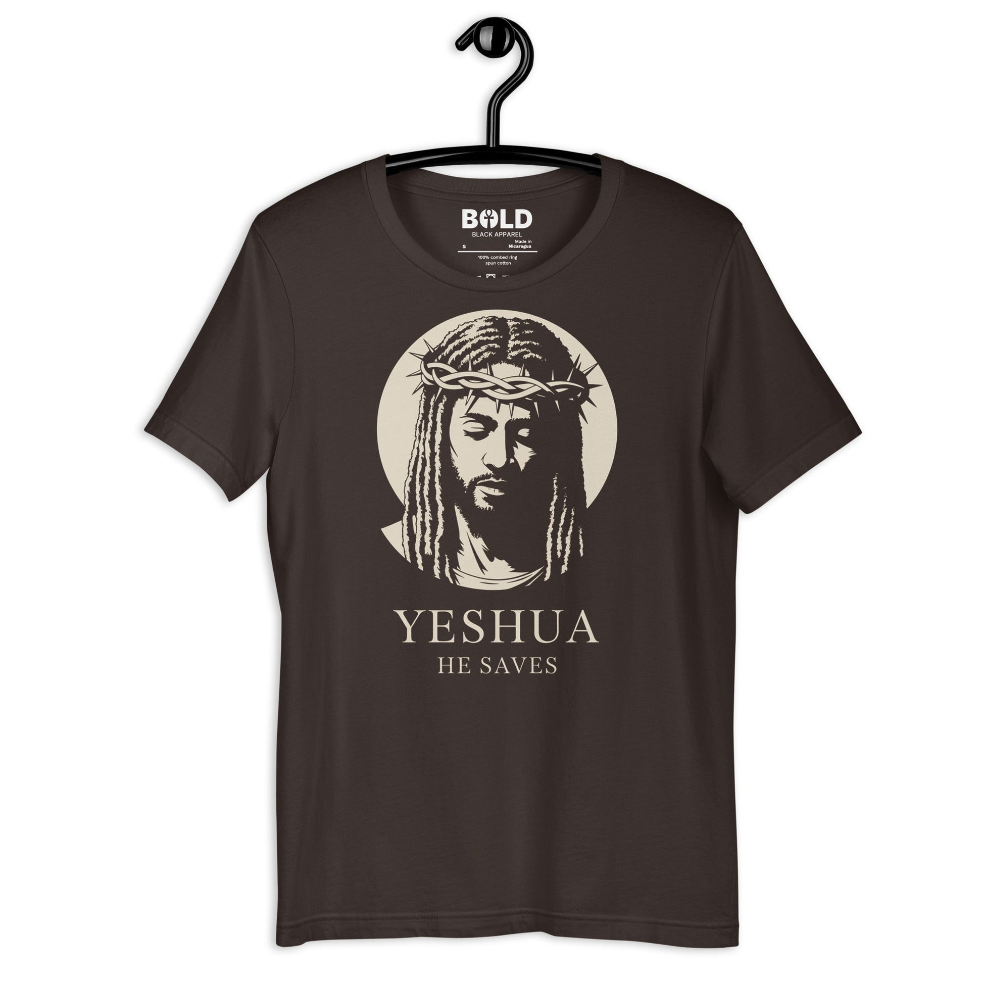 YESHUA He Saves T-Shirt - Bold Black Apparel