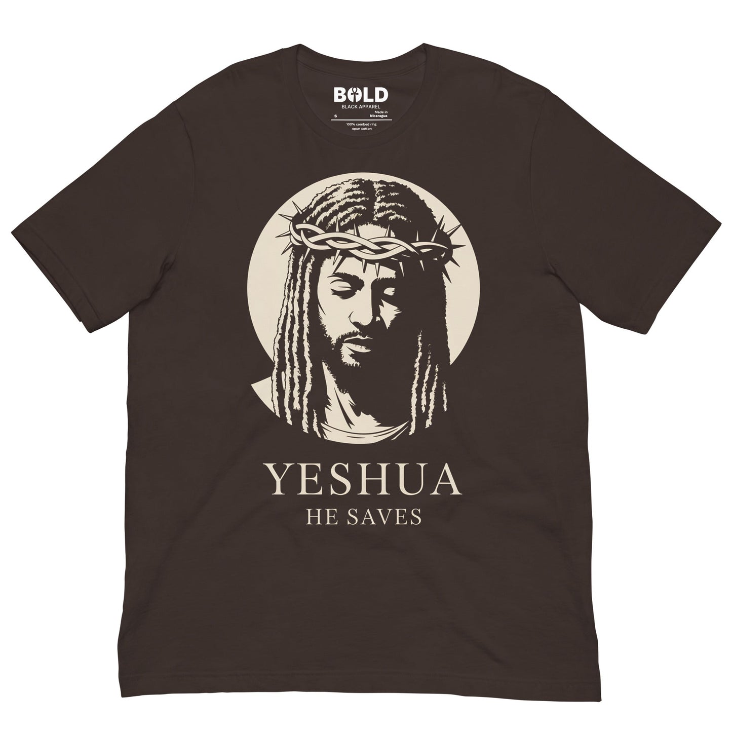 YESHUA He Saves T-Shirt - Bold Black Apparel