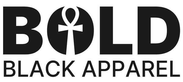 Logo of BOLD Black Apparel with a stylized ankh symbol.
