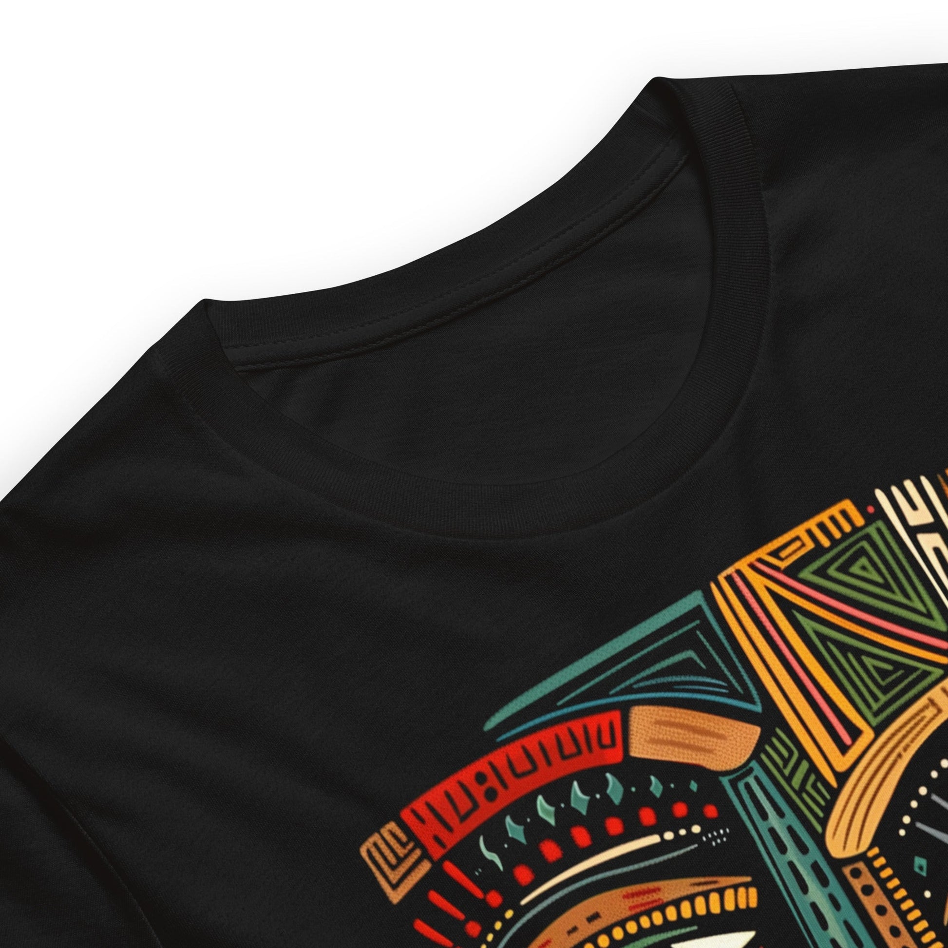 Abstract African Mask Cubism Art T-Shirt - Bold Black Apparel