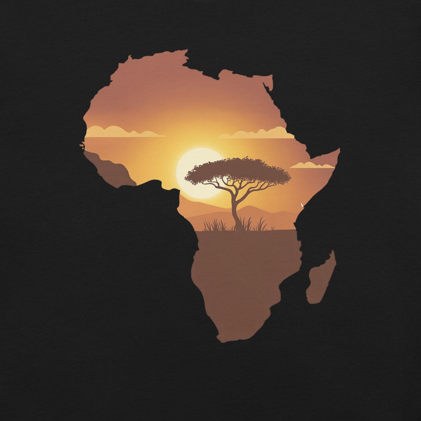 Africa Graphic Landscape T-Shirt - Bold Black Apparel