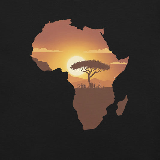 Africa Graphic Landscape T-Shirt - Bold Black Apparel