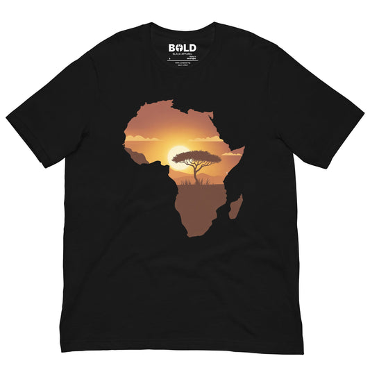 Africa Graphic Landscape T-Shirt - Bold Black Apparel