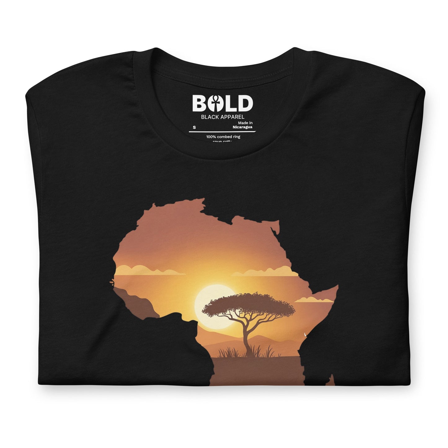Africa Graphic Landscape T-Shirt - Bold Black Apparel
