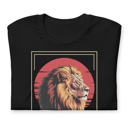 African Lion Ink Art T-Shirt - Bold Black Apparel